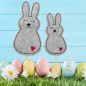 Preview: Stabfigur / Blumenstecker / Caketopper - Hase als Osterdeko aus Wollfilz